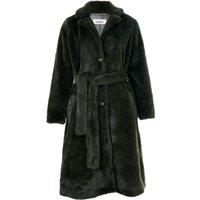 Louche Women's Arinette Faux Fur Tie Waist Coat - Khaki | Size: 10