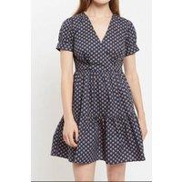 Louche Women's Saara Jaipur Print Tiered Mini Dress in Blue | Size: 8