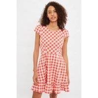 Louche Women's Kare Picnic Check Cap Sleeve Mini Dress In Red | Size: 8