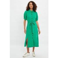 Louche Women's Mollie Button Through Midi Short Sleeve Shirt Dress In Green | Size: 8