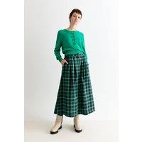 Louche Women's Bia Winter Check Button Through Skirt - Green | Size: 12