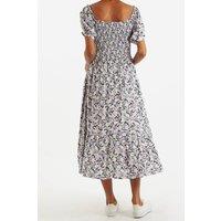 Louche Women's Babette Liseron Shirred Bodice Midi Dress in Purple | Size: 12
