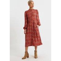 Louche Women's Nayma Art Attack Print Long Sleeve Midi Dress - Red | Size: 14