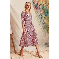Louche Women's Haden Zebra Pop Print Midi Wrap Dress - Pink | Size: 16