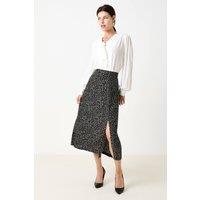 Louche Women's Kiyo Roar Print Midi Skirt in Brown | Size: 10