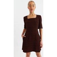 Louche Women's Nova Freckle Print Square Neck MIni Dress in Red | Size: 10