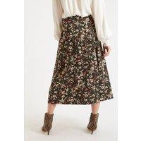 Louche Women's Kiyo Tapestry Print Midi Skirt in Green | Size: 14