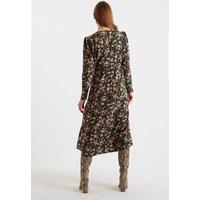 Louche Women's Eveleen Tapestry Print Long Sleeve Midi Dress in Green | Size: 8