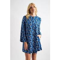 Louche Women's Gwenola Mid Century Retro Print Mini Dress - Blue | Size: 8