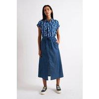 Louche Women's Jessy Chambray Straight Midi Skirt | Size: 14