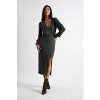 Louche Women's Karen Brushed Marl Jersey Midi Dress - Green | Size: 14