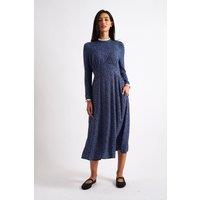 Louche Women's Timothea Daisy Time Lace Trimmed Midi Dress in Blue | Size: 12