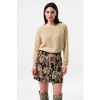 Louche Women's Aubin Pussy Galore Jacquard Mini Skirt in Beige | Size: 10