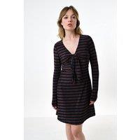 Louche Women's Sidney Sparkle Stripe Fit & Flare Mini Dress - Gold in Metallics | Size: 10