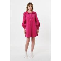 Louche Women's Bonny Baby cord Long Sleeve Mini Dress - Pink | Size: 8