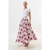 Louche Women's Agatha Loveflower Print Circle Midi Skirt | Size: 12