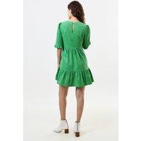 Louche Women's Sassa Lightweight Baby Cord Tiered Mini Dress - Green | Size: 10