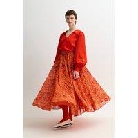Louche Women's Agatha Rosechild Full Circle Midi Skirt - Apricot | Size: 12
