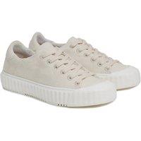 Celtic & Co Women's Lace Up Recyc Canvas Low Top Sneakers in Cream | Size: 4