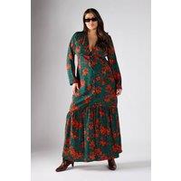 Shnoo Women's Floral Print Long-Sleeve Maxi Dress | Size: 16