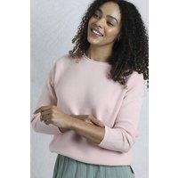 Weird Fish Women's Dalla Knitted Crew Neck Jumper in Dusty Pink | Size: 16
