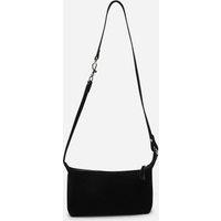 Where's That From Women's 'Carmela' Suede Finish Sling Handbag with Adjustable Shoulder Strap in Black