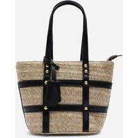 Where's That From Women's Alaia Small Raffia Bag with Studd Detail & Cross Body Strap in Beige