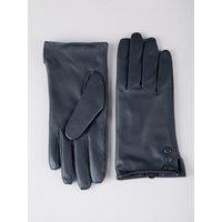 Lakeland Leather Women's 'Bassenthwaite' Button Detail Leather Gloves in Navy | Size: Large