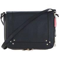 Ashwood Leather Women's 'Tsanta' Flap Over Real Leather Shoulder Bag in Black