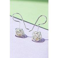 Otis Jaxon London Women's Caged Pearl Sterling Silver Drop Earrings in White