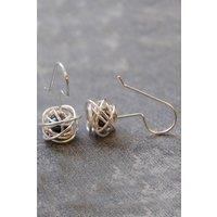 Otis Jaxon London Women's Caged Peacock Grey Pearl Sterling Silver Drop Earrings