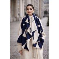 Lemon Daisy Accessories Women's Tyla Wrap Scarf Shawl in Navy