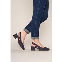 Moshulu Women's 'Emiko' Nubuck Slingback Court Heels in Indigo | Size: 7
