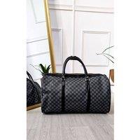 IKRUSH Women's Indigo Checked Print Overnight Bag in Black