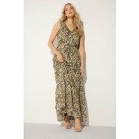 Long Tall Sally Women's Tall Abstract Tie Waist Maxi Dress in Olive | Size: 18