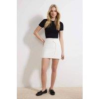 WOVCOR Women's Belted Wrap Front High Waist Tailored Skort in White | Size: 6