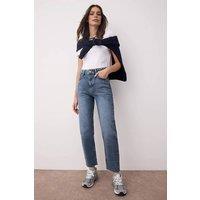 WOVCOR Women's High Waist Slim Mom Jeans in Dark Blue | Size: 4