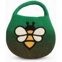 KDMD Women's Garden Greens Water-Felted Bee Bag with Handle & Magnet in Green