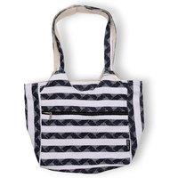 KDMD Women's Jacquard Natural Tote Bag-Lightweight in Black