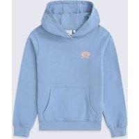 Animal 'Maya' Lightweight Soft Warm Casual Kangaroo Pocket Graphic Hoodie in Blue | Size: 9-10 Years