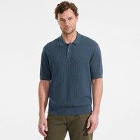 Lands' End Men's Short Sleeve Lightweight Cotton Fine Knit Sweater Polo in Dark Blue | Size: Medium