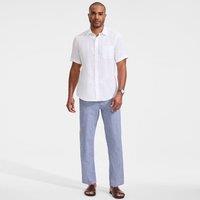 Lands' End Men's Classic Fit Linen Blend Deck Trousers in Pale Blue | Size: Large