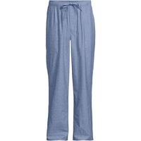 Lands' End Men's Essential Pure Cotton Pyjama Bottoms in Blue | Size: Small
