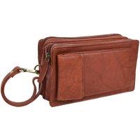 House of Leather Men's Mens Real Leather Wrist Clutch Bag Pouch Bahamas in Brown