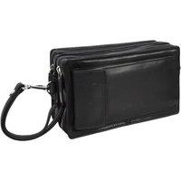 House of Leather Men's Mens Real Leather Wrist Clutch Bag Pouch Bahamas in Black