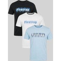 Firetrap Men's 3 Pack Regular Fit Cotton Graphic Crew Neck T-Shirts | Size: Medium