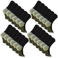 Sock Snob Men's 24 Pairs Non Slip Durable Work Boot Socks in Black | Size: 6-11