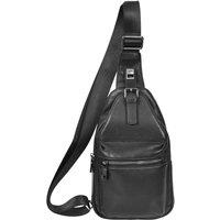 House of Leather Men's Mens Real Leather Chest Bag Cross Body Small Organiser Pouch Phoenix Rust Brown in Black
