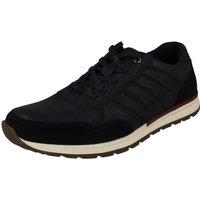 Thomas Blunt Men's Men's Leather Lace-Up Casual Trainer with Panel Detail in Navy | Size: 10