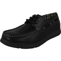 Thomas Blunt Men's Lace-Up Moc Toe Casual Shoe with Cushioned Sole in Black | Size: 10